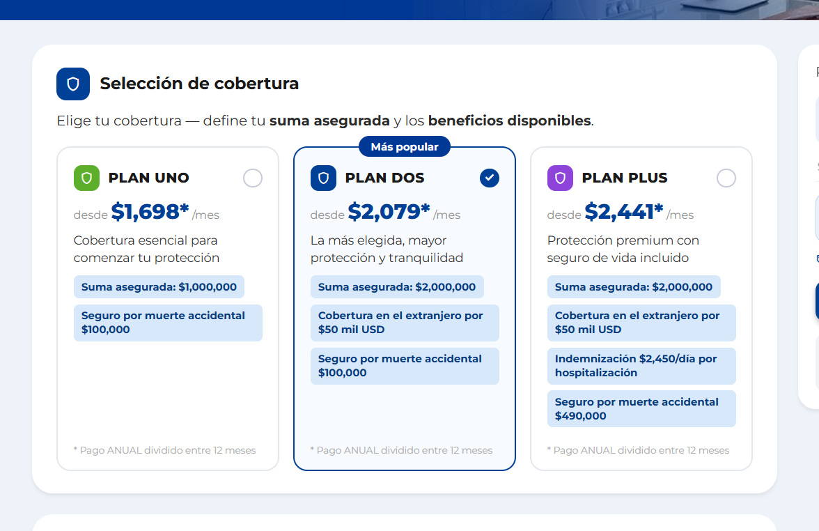 Cotizador Transparente con Comparación de Planes